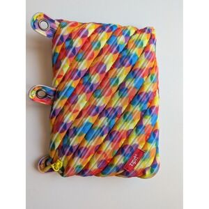 Zipit Rainbow Geometric 3 Ring Binder Pencil Case Zipper Pouch School Supplies